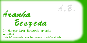 aranka beszeda business card